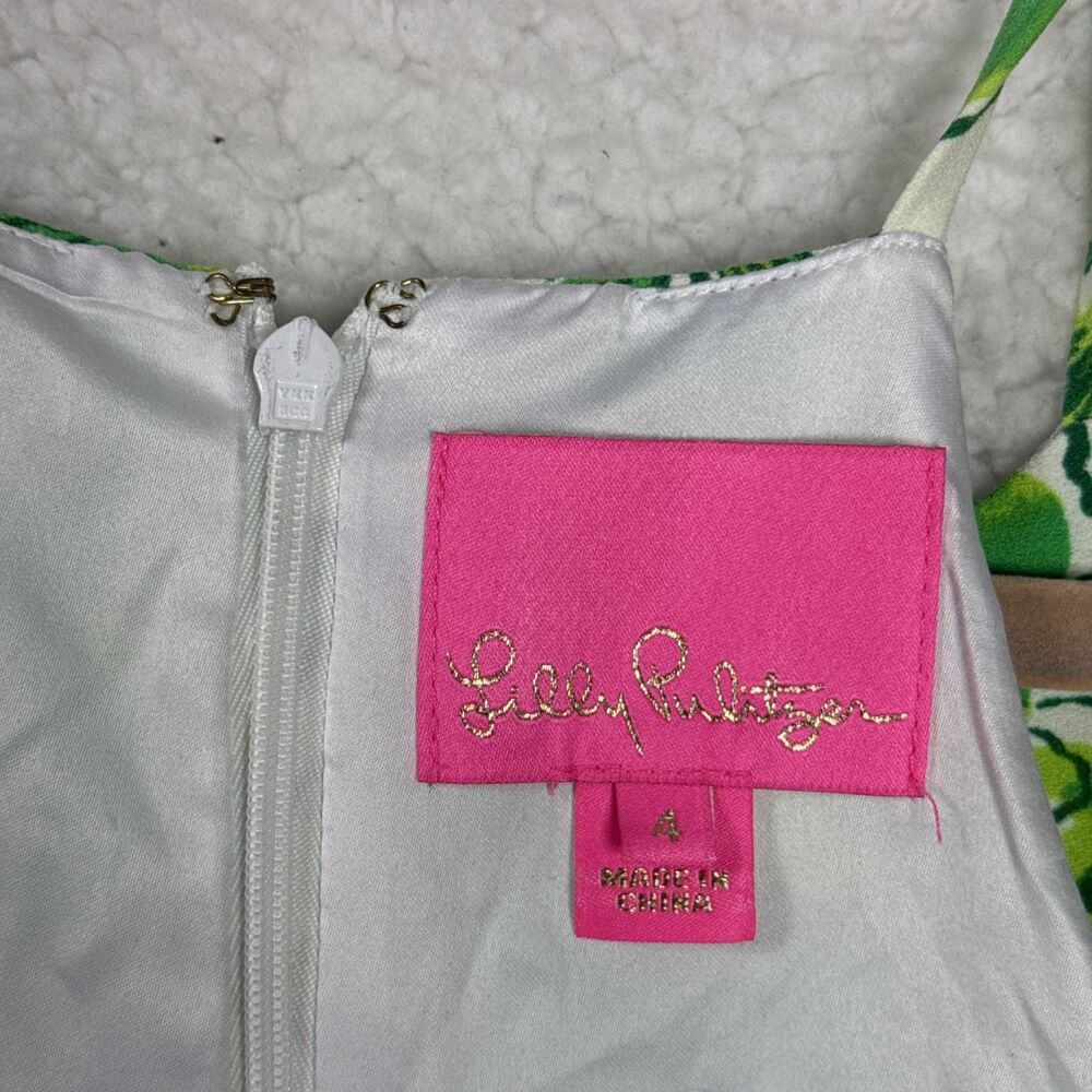 (T6) Lilly Pulitzer Pearl Romper Flamingle Engineered Flamingos Floral,Sz 4 - Picture 7 of 16